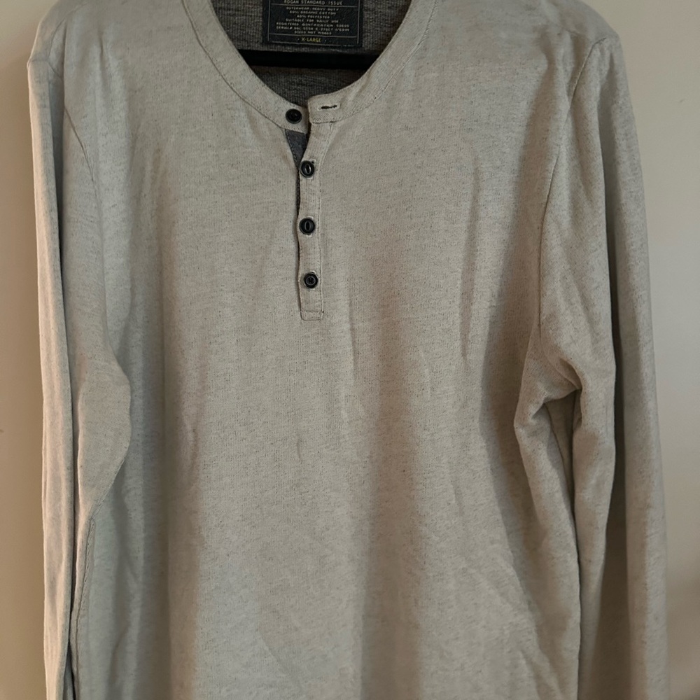Standard Issue Heather Gray Long Sleeve Henley